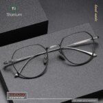 Japanese Retro Pure Titanium Glasses Frame Crown Polygonal Optical eyeglasses for man MASUNAGA same Design GMS846 (New)