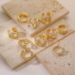 HECHENG，Rings Minimalist Geometric Personality Adjustable Open Ring Fashion Trending Ring For Women Jewelry Gifts (New)