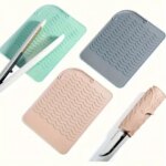 230°C Heat Resistant Mat for Hair Tools - Non-Slip Silicone Pad Protects Countertops from Curling Iron & Straightener Burn Trav (New)