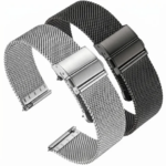 Premium Stainless Steel Mesh Watch B 16-22mm Deployment Folding Clasp Universal Metal Bracelet Men Women Accessories (New)