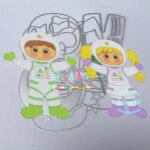 28cm Boy and Girl Astronaut Doll Metal Cutting Die Stencil Template for DIY Embossing Paper Gift Card Making Scrapbooking (New)