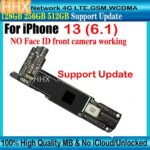 Fully Tested Mainboard for iPhone 13 Motherboard With Face ID Unlocked Logic Board Clean ICloud 128GB 256GB 512GB Mainboard (New)