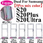 Emma 5Pcs Sim Tray Card Holder Adapter Drawer Socket Samsung S10 S10E S20FE S21 S22 Plus S23 S24 Ultra Sim Tray Chip Slot (New)