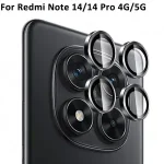 Redmi Note 14 Pro 13 15 Pro+ 5G Back Lens Ring Metal Glass Cover Note15 Note14 Note13 15Pro Plus 14Pro 4G Camera Protector Bangladesh (New)