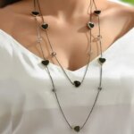 Multi Layers Black Beads Chain Long Necklaces & Pendants New Trendy Jewelry Sweater Necklace Party Dress Accessories Gift (New)