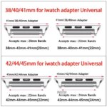 Connector Adapter Apple Watch Series 6 40mm 49mm B Connectors Apple Watch 44mm 45 41mm Stainless Steel 8 7 SE 5 4 3 9 (New)