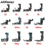 AliSunny 1pcs Charging Flex Cable for iPhone 8 5 5S 6 6S 7 Plus X XS Max XR Charger Dock Connector USB Port Repair Part (New)