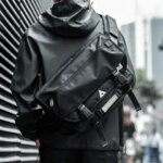 Outdoor Travel Mens Single Shoulder Crossbody Bag 14 Inch Laptop Bag Tactical Chest Bag Street Style Polyester Backpack (New)