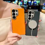 For Samsung Galaxy S25 Ultra S24 FE S23 Luxury Magsafe Magnetic PC Frame Phone Case For A13 14 15 16 17 A53 54 55 32 33 36 Cover (New)