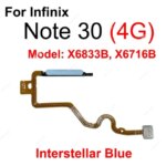 Fingerprint Flex Infinix Note 30 4G X6833B X6716B On OFF Power Button Fingerprint Sensor Flex Cable Parts (New)