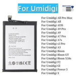 2024 BackShell Battery UMI Umidigi A11 A13S A11 Pro Max A7 Pro A7S A9 Pro S3 Pro A3 Bison GT X10S F2 G1 Power 5 X +tools Bangladesh (New)