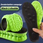 1 Pair of 4D Cloud Technology Sports Insoles PU Sole Soft Breathable Shock Absorption Cushion Sweat Absorbing for Men and Women (New)