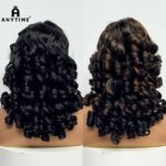 300% Density 4x4 Transparent Lace Closure Loose Bouncy Wave Wavy Curly Human Hair Wig for Black Women Highlight Color (New)