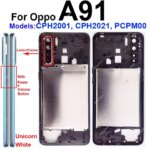OPPO A91 4G Middle Housing Middle Frame Bezel Cover with Side Button Camera Lens Frame Parts (New)