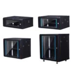Thickening4U 6U 9U 12U Wall-Mounted Network Cabinet Rack with Glass Door Cabinet SPCC Cold Rolled Steel for Office Data Network (New)