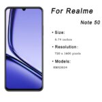 674 Realme Note 50 RMX3834 LCD Display Touch Screen Digital Assembly Replacement Parts Realme Note 50 LCD with Frame (New)