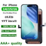BackShell OLED TFT Display Touch Screen iPhone 13 14 15 16 Pro Max 14 15 Plus Incell LCD 3D Turch Tone Digitizer Replacement Bangladesh (New)