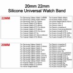 Universal Watch Straps 22mm 20mm Quick Release Silicone B Soft Rubber Wristb Huawei Samsung Xiaomi Amazfit Smartwatch (New)