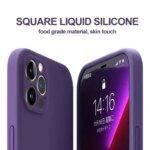 Original Purple Liquid Silicone Color Shockproof Phone Case For iPhone 16 13 15 Pro Max 12 11 14 Plus X XS XR Soft Back Cover (New)