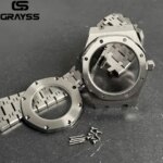 For Octagonal Stainless Steel 42mm Automatic Watch Case MOD Bracelet Transparent Back Sapphire Fit NH34 NH35 NH36 NH38 NH70 NH72 (New)