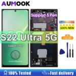 NEW AMOLED Samsung Galaxy S22 Ultra 5G LCD Display LCD Display Touch Screen Digitizer Assembly Samsung S22 Ultra Screen (New)