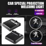 Car HD Projector Lamp Car Door Wireless Welcome Light LED Decoration For Peugeot 207 3008 206 208 308 307 407 508 2008 5008 408 (New)