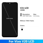 AMOLED V21 5G Display For Vivo V21 5G V2050 Display Touch Screen Digitizer Assembly Replacement Screen LCD Parts 100% Tested (New)