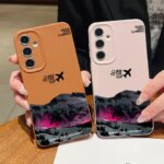 Airplane Landscape Pattern Case For Samsung Galaxy S25 S26 S24 S23 S22 Ultra S21 FE A17 A15 A16 A26 A35 A36 A54 A55 A56 5G Capa (New)