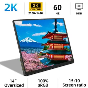 Sb57b6fab5b904c9782bb93a8d6860444M_300x300q75 ZSUS 2160*1440 14 inch 2K Portable Monitor 60HZ Laptop XBox PS4 / 5 Switch TV Box Cell Phone PC Extension Mobile Bangladesh (New) - Image 1