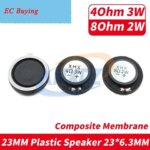2PCS 23MM Plastic Composite Membrane 4 Ohm 3W Speaker 23 MM 8Ohm 2 Watt Speaker Ultra-thin Horn Acoustic Components (New)