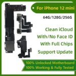 100% Unlocked Clean ICloud for iPhone 12 Pro Max Motherboard with Face ID Support Update for iPhone 12 Mini 12 Pro Logic Board (New)