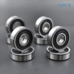 10pcs 100pcs 608 606 607 609 625 626 627 628 2RS DDU Bearings Bore 5mm 6mm 7mm 8mm 9mm Roller Wheel Lubricated Sealed Bearing (New)