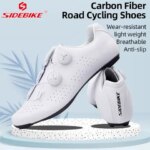 SIDEBIKE Cycling Sneaker MTB Shoes Men Road Bike Shoes Carbon Fiber Sole Breathable Racing Bicycle Mountain Cycling Equipment (New)