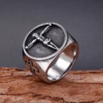 Vintage Catholic Jesus Cross Ring Men Punk Hip Hop Stainless Steel Biker Jesus Signet Rings Jewelry Amulet Gift Wholesale (New)