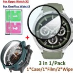 Smart bracelet Shell PC Cover Protective CASE Oppo Watch X2 Glass Film Protectors Screen OnePlus Watch3 Bezel Frame 1+2 (New)