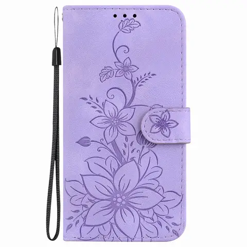 Sb8f0b9e5fd9a4cb3842c4bb4c8d40f0fw_480x480q75 Cute Lily Phone Case LG G9 Velvet Stylo 7 6 5 K40S K41S K51S K42 K50 K52 K61 K62 K71 Q60 Flower Wallet Protect Coque D26F (New) - Image 1