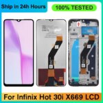 6.56 inches For Infinix Hot 30i X669 X669C X669D LCD Display Touch Screen Digitizer Assembly Replacement For Hot30i NFC X669D (New)
