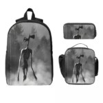 Siren Head Osepanhead Backpack Student Boys Girls BookBag School Bag Laptop Shoulder Bags 3ps Insulated Lunch Bag Pencil Case (New)