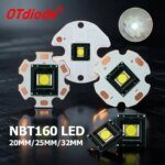 NBT160 150mil 120W Laser High Power LED Circular Surface Chip Long-Range Spotlight Flashlight 2.8-3.7V 35A Pure White 5500-6000K (New)