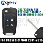 Carkeypro 4+1 Buttons 315/433Mhz OHT05918179 Keyless Flip Key For Chevrolet Volt 2011-2015 (New)