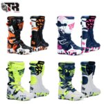 2026 New Kids Motocross Boots Black Off-Road Motorcycle Boot Children Orange Youth Dirt Bike Racing Bota MX Gear For 6-12 Years (New)