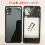 New For Samsung Galaxy M51 M515F Middle Frame Plate Bezel For Samsung M51 Battery Cover Back Cover Rear Door With Lens (New)