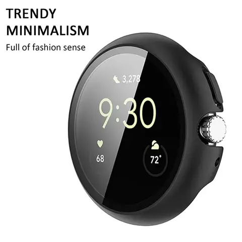Sbcd8fe7d72c14ad4b90b60d90b85e0c1m_480x480q75 Tempered Glass+ Case Google Pixel Watch 4 41mm 45mm Screen Protector Bumper All-Around Hard Full Cover Durable PC Case (New) - Image 1