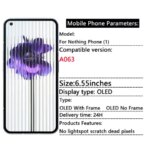 655 New Original  Nothing Phone (1) LCD Display With Frame A063 Touch Screen Digitizer Replacement Repair Parts (New)