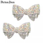 Hot ironing craft AB crystal rhinestone bow DIY sewing in ladies shoes bag wedding decoration accessories SG030 (New)