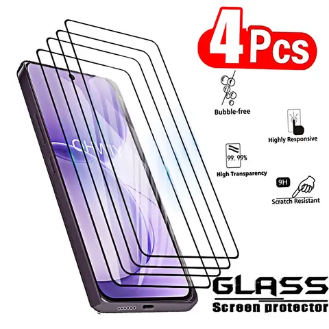 Sbdbf223b91d64316978a2cfefbc2bb6fu_480x480q75 4Pcs Tempered Glass Oppo reno 16 15 14 13 12 Z pro max FS 4G 5G Screen Protectors Protective Glass Front Hd Cover Film Case (New) - Image 1