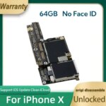 iPhone X Motherboard With Face ID 64GB 256GB Logic board 100% Teste Original Unlocked Mainboard Full Working Clean iCloud (New)