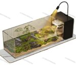 ‌Turtle Aquarium Tank - Fish & Turtle Hybrid Habitat with Stream Landscape Luxury Villa Ecosystem for Home/Office (New)
