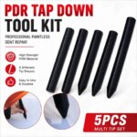 5Pcs Professional PDR Tap Down Tool Nylon Plastic POM Knockdown Pen Kits for Auto Body Paintless Dent Repair Hail Damage Repair (New)
