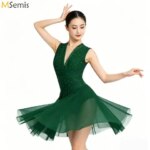 Womens Glittery Rhinestones Artistic Skating Dress Rhythmic Gymnastic Ballet Lyrical Dance Dress Contemporary Ballerina Dresses (New)
